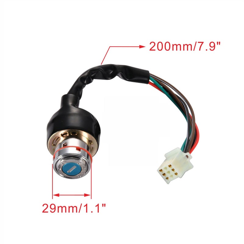 WOOSTAR 6 Wire Ignition Key Switch On Off 2 Position Replacement for 50cc 70cc 90cc 110cc 125cc 150cc 250cc 250cc Taotao Redcat Roketa Sunl ATV 4 Wheeler Dirt Pit Bike Go Kart - Image 2